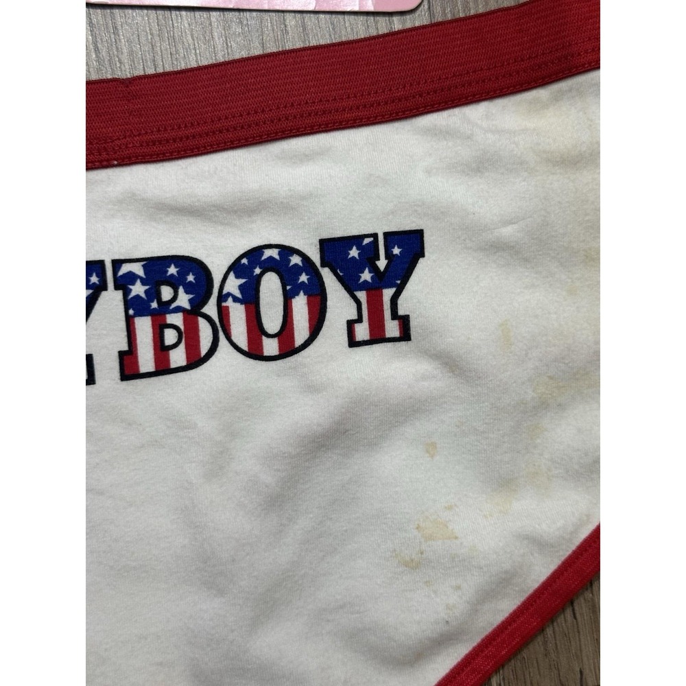 Y2K Vintage Playboy Bunny Head USA Flag Briefs Underwear Size L - Picture 4 of 15